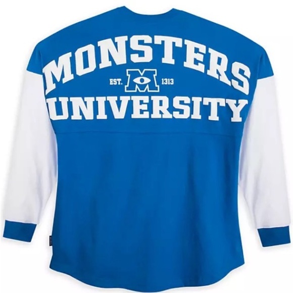 DISNEY Spirit Jersey Monsters University MU Oversized Long Sleeve Shirt Sz. S - Picture 3 of 8